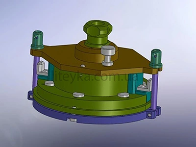 3D model of the mold with swing bolts