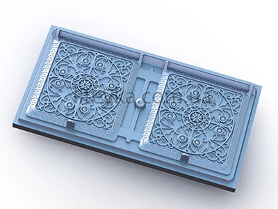 3D модельной полуформі печьной двери с узором