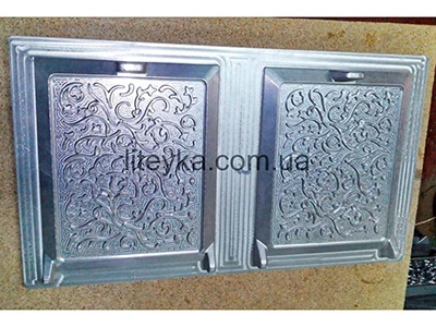 Aluminum plate for casting oven doors with pattern