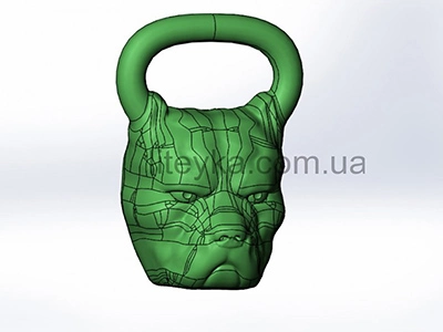 3D модель гирі зі скульптингом у формі бульдога