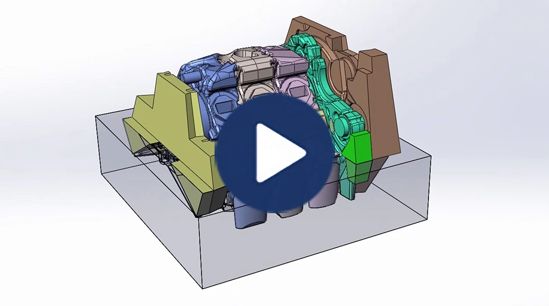Анімація збирання піщаної форми блок-картера